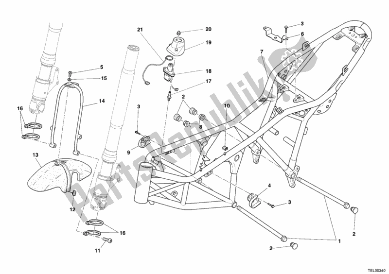 Todas as partes de Quadro, Armação do Ducati Sportclassic Sport 1000 USA 2007
